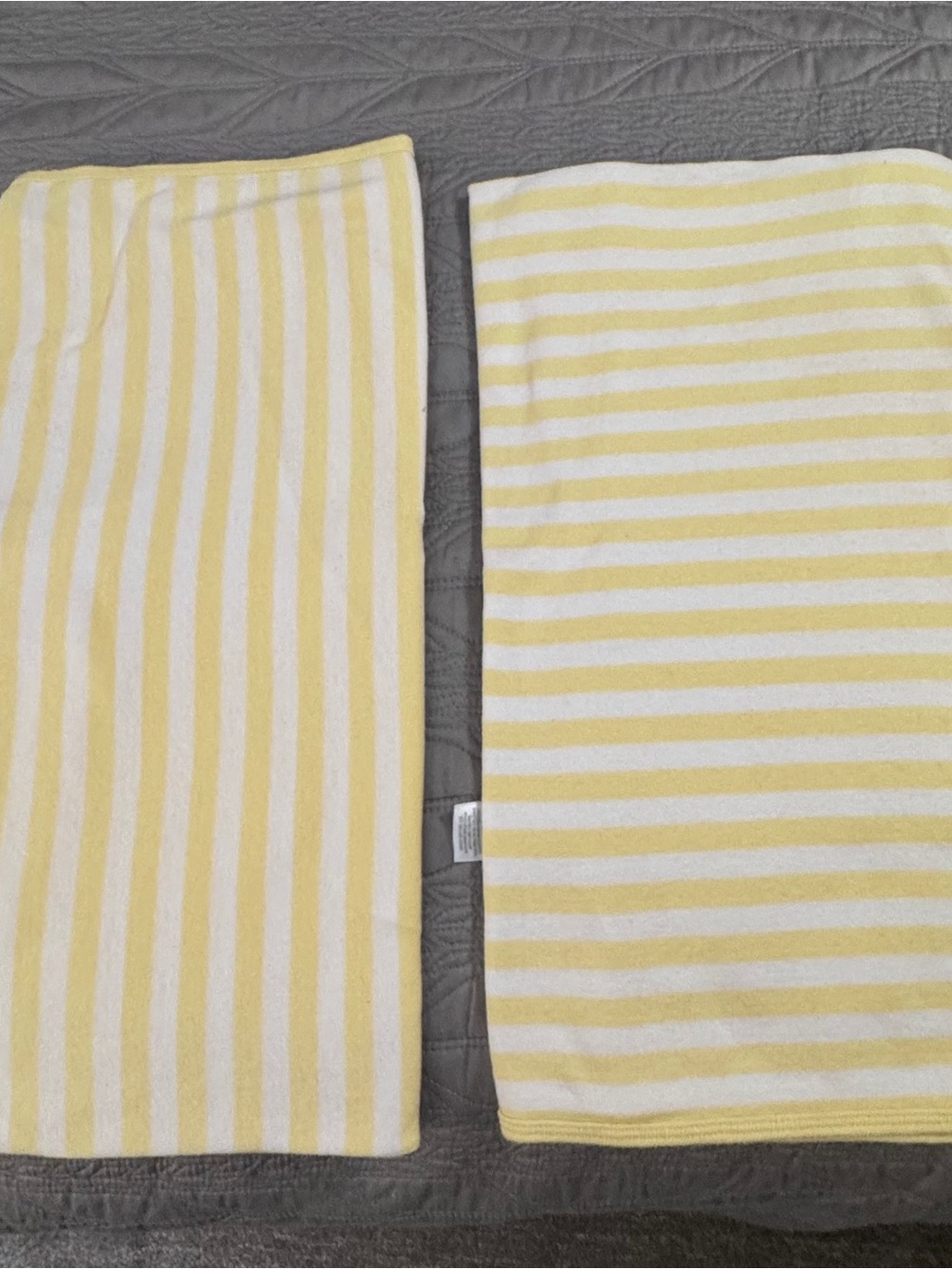 Carter's Yellow and White Striped Baby Blankets Set of Two 100% Cotton